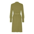 thumbnail image 3 of Summer Savings Clearance Women Solid Color Semi High Neck New Mid To Long Slim Sleeve With Knitted Long Sleeved Dress Inside The Head,Fashionable Casual Dresses for Women 2025, 3 of 8