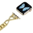 thumbnail image 4 of TECH CIRCLE for Apple Watch Bling Band 38mm 40mm 41mm iWatch Series SE 9 8 7 6 5 4 3 2 1,Dressy Jewelry Diamond Rhinestone Stylish Metal Wristband Strap for Girls Women,Gold, 4 of 5