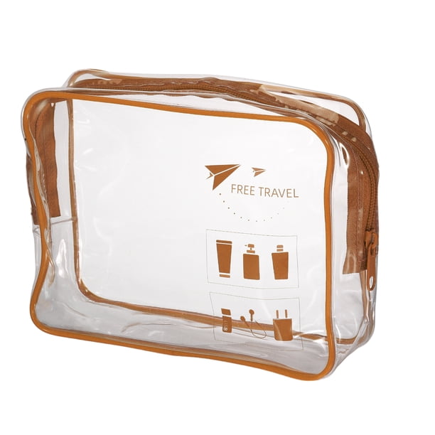 1pc Bolsa de Maquillaje Impermeable para Viajes para Vacaciones Camping Baño Gimnasio Marrón