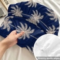 thumbnail image 4 of King Size Fitted Sheet Set - Navy Blue Palm Trees 3 Piece Bedding Sets 16" Deep Pocket Fitted Sheet with 2 Pillowcases, Tropical Summer Botanical Seaside Brushed Microfiber Hotel Luxury Bed Sheets, 4 of 9