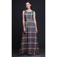 thumbnail image 4 of Bimba Check Women Round Neck Printed Evening PartyÂ&nbsp;DressÂ&nbsp;Sleeveless Gown-X-Large, 4 of 5