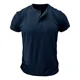 thumbnail image 2 of Playera De Manga Corta Estilo Henley Ligero Para Hombre, 2 of 7