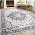 thumbnail image 5 of Softlife Ultra-Thin Chenille Vintage Area Rug Oriental Tribal Antique Carpet Boho Style,4'x6',Gray, 5 of 8