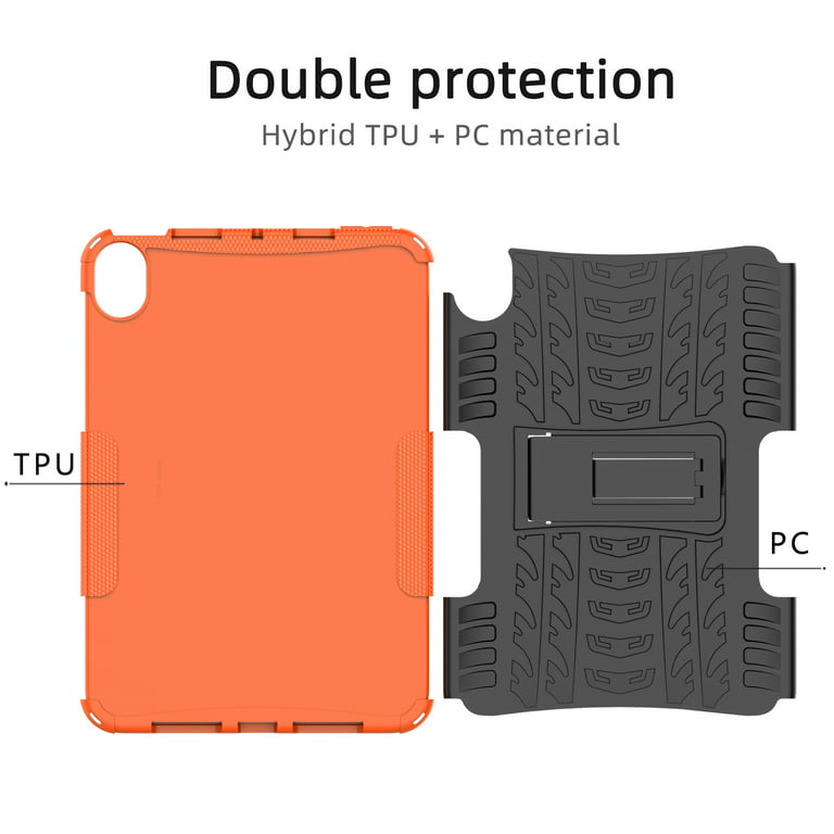 For Blackview Tab 16 Scratch Resistant Tablet Case Silicone+PC Protective  Cover with Kickstand - Orange Wholesale