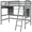 Gray, variant on Tcbosik Loft Bed Twin Size with Shelves and Desk, Bed Frame with Ladder and Guardrail for Bedroom, Dorm, Wood Slats Support, White