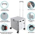 thumbnail image 6 of Foldable Shopping Utility Cart Portable Rolling Crate Handcart with 360°Rotate Wheel,Hidden Lid,Telescoping Handle Collapsible for Travel Shopping Moving Storage Office Use(White/Gray), 6 of 16