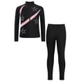thumbnail image 5 of Aislor Girls Figure Skating Jacket Ice Ballet Dance Long Sleeve Jackets with Leggings for Competition Pink 13-14, 5 of 7