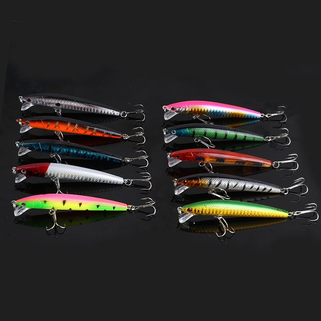 Anzuelos Crankbait 10 Uds. Señuelos De Pesca Coloridos 95mm Crankbaits