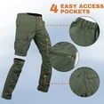 thumbnail image 6 of WULMLEO Women's Hiking Pants Convertible Zip Off Quick Dry Camping Travel Outdoor Fishing Safari Cargo Pants with 5 Pockets Army Green L, 6 of 8