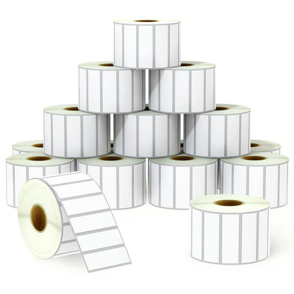 3" x 1" (76 mm x 25 mm) UPC Barcode & Address Labels Compatible with Zebra & Rollo Label Printer,Premium Adhesive & Perforated [16 Rolls, 22000 Labels]