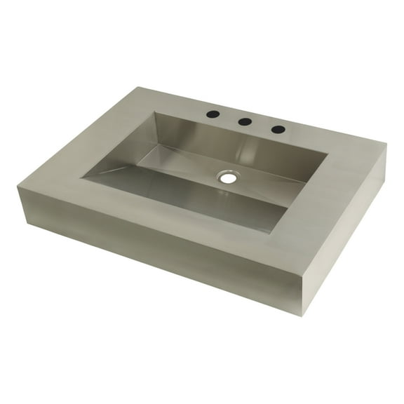 Kingston Brass GLTS31225 Kingston Commercial 31" Stainless Steel Console Sink (8-Inch, 3-Hole), Brushed