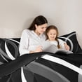 thumbnail image 5 of Homewish Geometric Stripes Full Size Comforter Sets 3-Piece for Teens Boys Girls,Abstract Lines Bedding Comforter Set,Vintage Aesthetic Lightweight Bedding Sets,Lightweight Room Decor,Reversible, 5 of 8