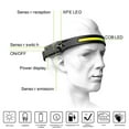 thumbnail image 2 of LED Headlight Work Headlamp USB Rechargeable Flashlight Head Torch with 230° Illumination Waterproof ABS Motion Sensor Headlamp 5 Modes Headtorch for Camping Fishing Running Hunting (Bla, 2 of 7