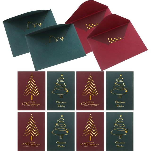 10 tarjetas navideñas vintage con sobres, tarjetas de felicitación navideñas en blanco, postales para fiestas y ocasiones festivas.