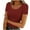 Burgundy, variant on Lovskoo 2024 Women's Short Sleeve Scoop Neck Ribbed Knit Casual Tops Tee Summer Slim Basic Shirts Burgundy L