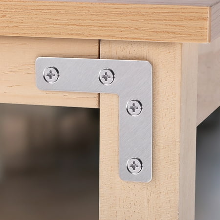 

GoFJ 10Pcs 40/50/60/80mm T Shape/L Shape Corner Bracket Not Easy to Rust Humanized Design Complete Specifications Flat Corner Brace for Door