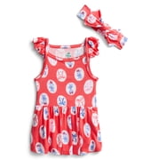 Minnie Mouse Baby Girls Cute and Comfortable Patriotic Americana Bodysuit Dress Set, 2-Piece, Sizes NB-24M