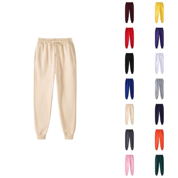 Sweat Pants for Mens 2026 Fall Winter Trendy Drawstring Elastic Waist Lined Jogging Sweatpants with Pockets Trousers