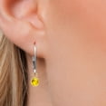 thumbnail image 3 of Gem Stone King 14K Two Tone Gold Yellow Sapphire Earrings for Women | 0.72 Cttw | Gemstone September Birthstone | Round 4MM, 3 of 6
