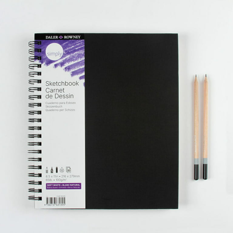 Daler-Rowney Simply Hardbound Sketchbook, Black Cover, Sketch Paper, 4 x  6, 110 Sheets 
