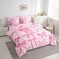 thumbnail image 3 of Feelyou Pink Retro Bow-tie Bedding Comforter Set 7pcs, Princess Stars King Bedding Sets, 3 of 8