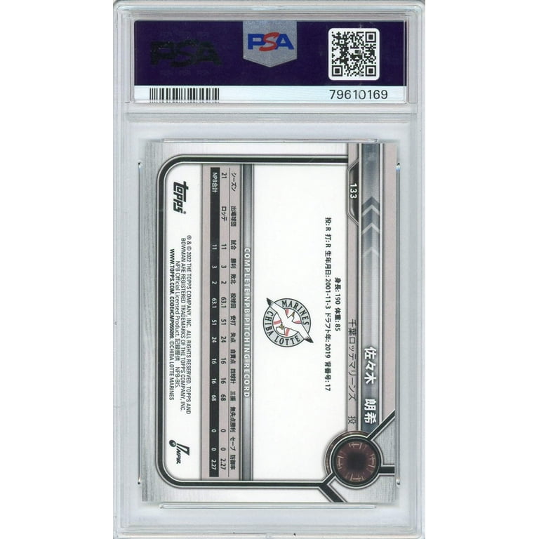 Graded 2022 Topps Bowman NPB Roki Sasaki #133 Rookie RC Baseball