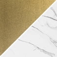 thumbnail image 7 of Evelyn&Zoe Otto 32" Wide Square Coffee Table with Faux Marble Shelf, Brass, 7 of 7