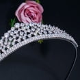 thumbnail image 2 of EOEMY Shiny Cz Pageant Queen Bridal Wedding Prom Tiara Crown Hair Accessories Headband, 2 of 7