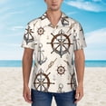 thumbnail image 4 of Easygdp Anchor With Rope Men'S Summer Casual Short Sleeve,Short Sleeve Button-Down Shirt, Lapel Loose Breathable Hawaiian Short Sleeve - X-Large, 4 of 9
