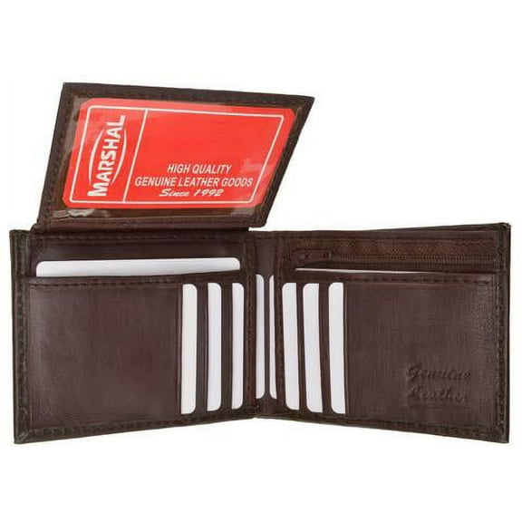 Genuine leather bifold credit card ID mens wallet 1613
