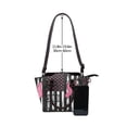 thumbnail image 4 of Lsque Ribbon Breast Cancer Awareness Pattern Leather Rivet Shoulder Bag – Elegant Genuine Leather & Microfiber PU Crossbody with Detachable Adjustable Strap, 4 of 5