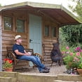 thumbnail image 3 of VINGLI Wooden Wagon Wheel Arms and Sturdy Seat Outdoor Bench, 3 of 9