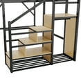 thumbnail image 6 of New Queen Size Loft Bed with Stairs, Metal Queen Loft Bed with Storage Shelves, High Loft Bed with Wardrobe Adults, Black, 6 of 9