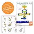 thumbnail image 4 of MindWare Q-BA-Maze 2.0 Ensemble de Course Rallye, Trousse de Construction de Piste Modulaire en Marbre avec Cubes, Rails, Lanceur et Billes, Jouet de Construction STIM pour Problème S, 4 of 9