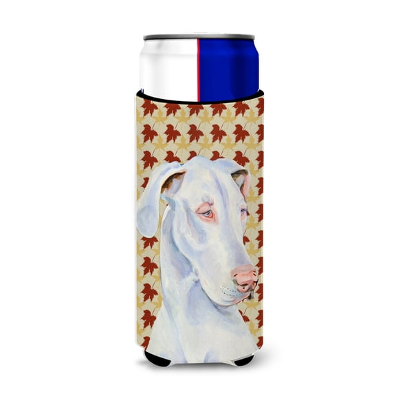 Carolines Treasures LH9086MUK Great Dane Fall Leaves Portrait Ultra Hugger for slim cans Slim Can multicolor