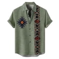 thumbnail image 4 of Men Shirts Summer Casual Short Sleeve Printed Shirt for Stylish Daily Wear Green S, 4 of 4