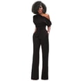 thumbnail image 4 of Diseño de moda, pantalones de pierna ancha con botones integrados y cuello inclinado de color sólido clásico, duraderos y lavables., 4 of 6