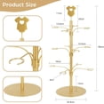 thumbnail image 5 of Wanchiy 3-Tier Gold Rotating Metal Cocktail Glass Tree Stand with Baby Onesie Topper, 12 Holders Drink Display for Gender Reveal and Baby Shower Party Use, 5 of 15
