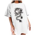 thumbnail image 1 of Hauts d'Été pour Femmes 2023 Mode Féminine Imprimé Col Rond Ample Manches Courtes T-shirt Blouse Pull, 1 of 5