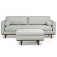 thumbnail image 5 of Simpli Home Morrison Mid-Century Modern 89 inch Wide Sofa with Ottoman Set in Mist Grey Tightly Woven Performance Fabric, 5 of 12
