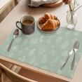 thumbnail image 3 of Sage Green Botanical Placemats Set of 2 Farmhouse Summer Floral Leaves Place Mats Indoor Wipeable Table Mats Washable Cloth Dining Table Placemats for Kitchen Holiday Party Home Decor 13x19 Inch, 3 of 9