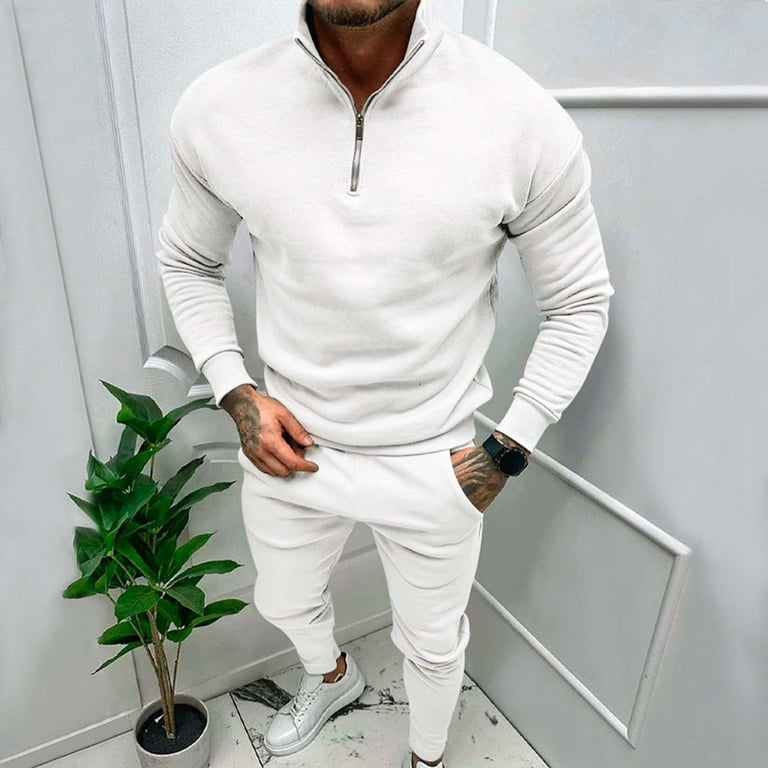 品質が Winter And Autumn Fashion Men'S Piece 2 Outfits Mens White Clothing