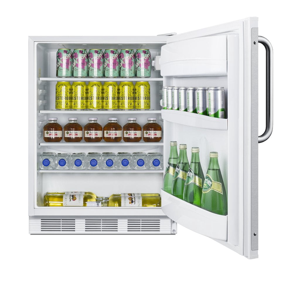 Commercial 5.5 cu.ft. beverage zone all-refrigerator with stainless steel handle