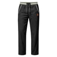 thumbnail image 5 of qolati Sweatpants for Women Lightweight Loose Fit Cotton Linen Work Trousers Casual Drawstring Elastic Waist Straight Leg Lounge Pants with Pockets Black L, 5 of 7