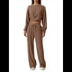 thumbnail image 3 of Conjunto de Chándal de 2 Piezas para Mujer: Sudadera Corta con Parte Delantera y Pantalón Deportivo de Pierna . Conjunto de Estar por Casa. Camello L, 3 of 8