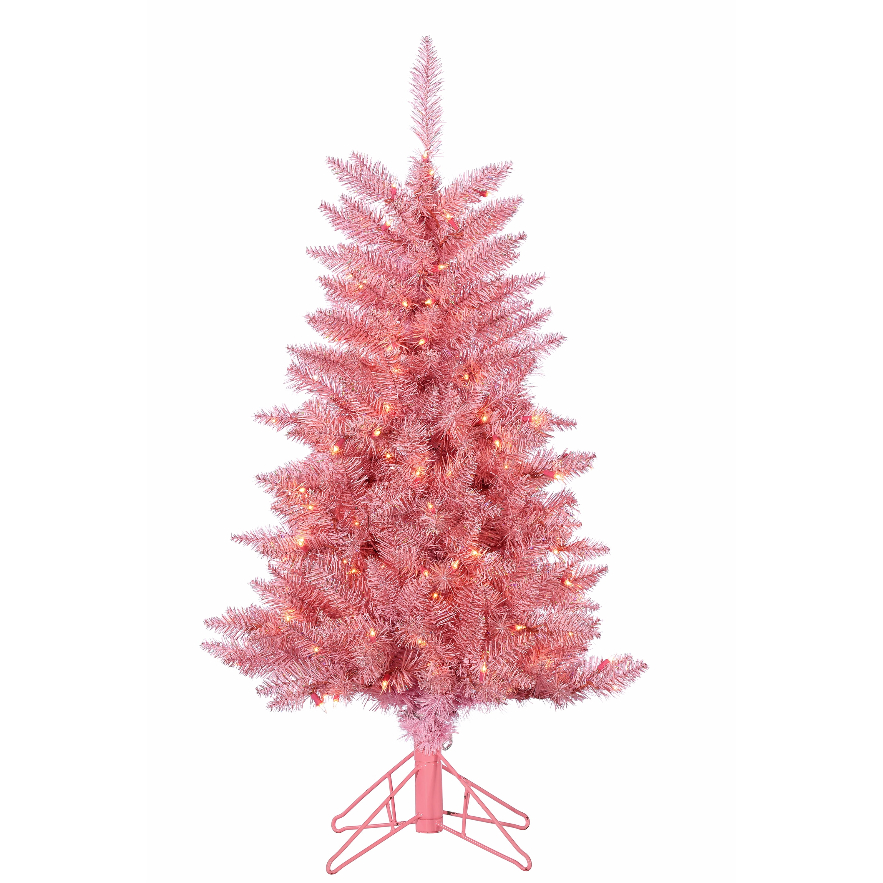 Sterling 4Ft Pink Tuscany Tinsel Tree with 150 Clear Lights