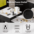 thumbnail image 4 of EUROCO 82.7" Kitchen Island with Extendable Dining Table for 4-6 Person,Two-tone Kitchen Table with Double-sized Storage, Power Outlet,2 Drawers and 2 Side Open Shelves,Black, 4 of 8
