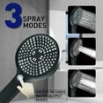 thumbnail image 2 of 12 Inch Coverage High Pressure Rain Shower Head Combo with Adjustable Extension Arm - Wide Rainfall & 5 Modes Handheld Showerhead, Dual Anti-Clog Nozzles for Ultimate Shower Experience, Black, 2 of 7