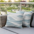 thumbnail image 2 of Outdoor Pillow Covers Abstract Gradient Water Ripple Waterproof Pillow Cases 18x18 Set of 2, Ocean Sea Wave Light Blue White Throw Pillow Cover Pillowcase for Patio Balcony Couch Garden, 2 of 9