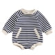 thumbnail image 1 of Gibobby Mamelucos para bebe niña de manga larga de invierno para bebés, niñas y niños, ropa con bolsillo estampado a rayas(Marina, 12-18 Meses), 1 of 4